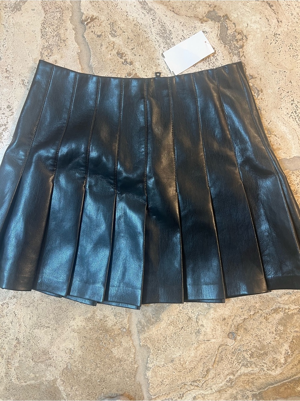 Carter Pleated Faux Leather Miniskirt - Picture 9 of 9